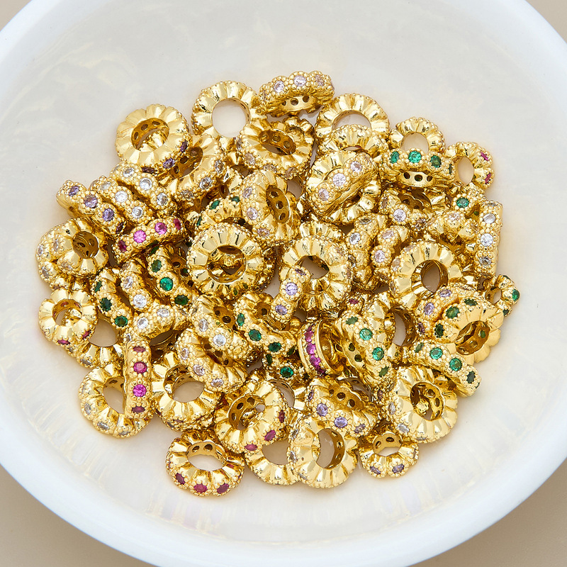 Strong Color Retention Diamond Separated Beads Loose Beads Bucket Beads Crystal Pearl Bracelet Bracelet DIY Jewelry Accessories Material