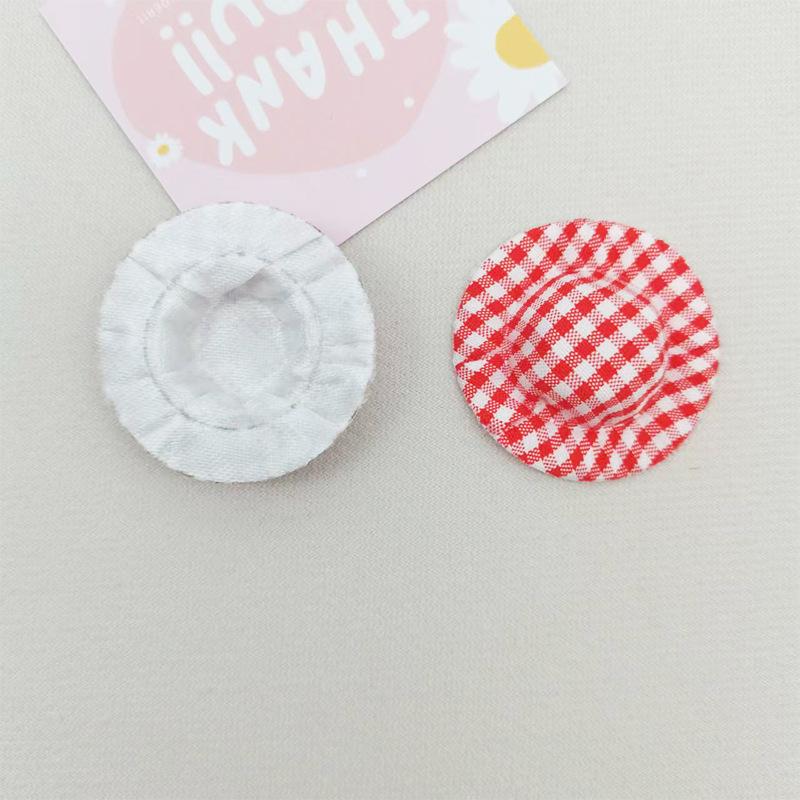 4cm布艺格纹帽子饰品配件diy猫咪玩具装饰材料手作花艺小帽批发|undefined
