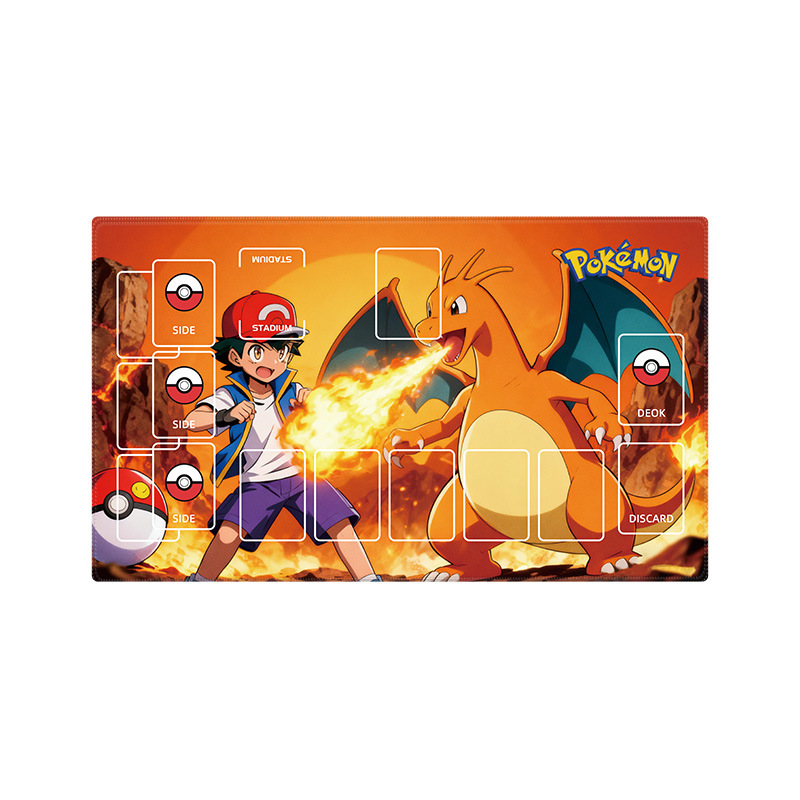 Pokémon juego gran almohadilla de bloqueo grueso doble tarjeta de combate almohadilla de tarjeta de batalla mesa simple almohadilla de mesa