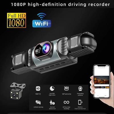 4K Front and Rear Three-Way Driving recorder