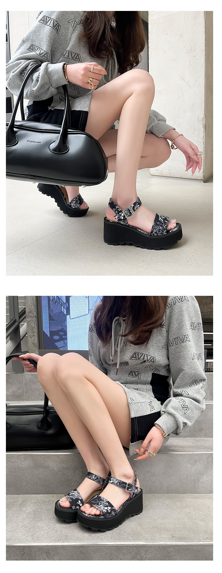 Sandal cao gót nữ phong cách Trung Hoa đế xuồng hở mũi quai ngang — Đen 11cm, Trắng 11cm, Trắng 9cm, Đen 9cm chi tiết 16