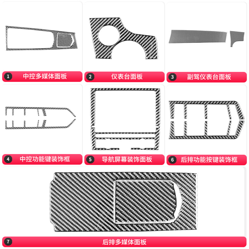 Adecuado para 10-17 Palmela piezas de modificación interior Puerta de fibra de carbono B columna salida de aire pegatinas decorativas