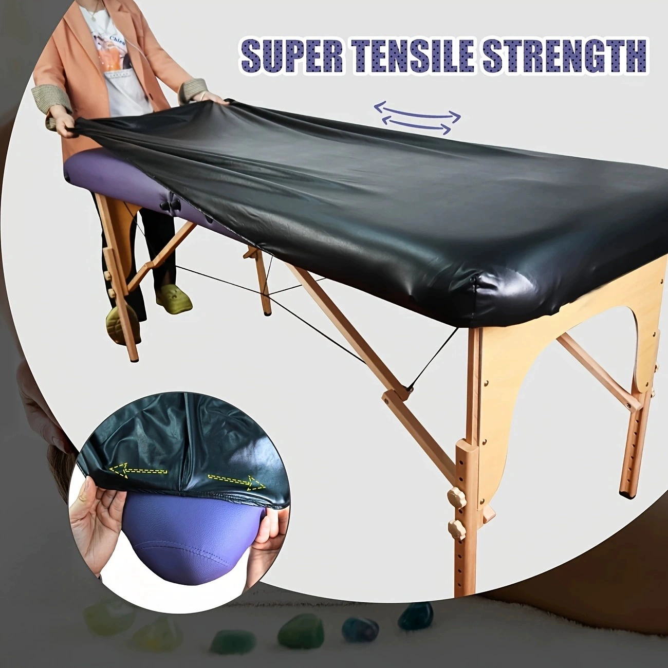 Чехол для массажного стола TEMU, горячая распродажа, из искусственной кожи PU, чехол для косметического кресла, простыня для массажа, защита для спа и салона
