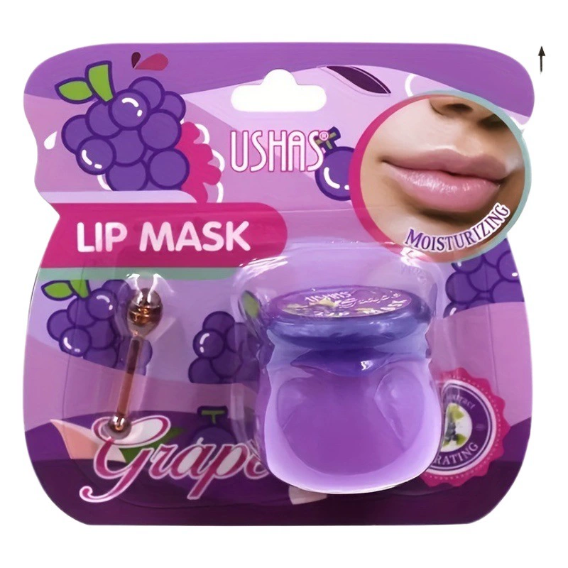 USHAS трансграничная горячая распродажа, желе для губ со вкусом винограда, маска для губ, уход за губами, увлажняющий и увлажняющий линии губ, увлажняющий и разбавляющий