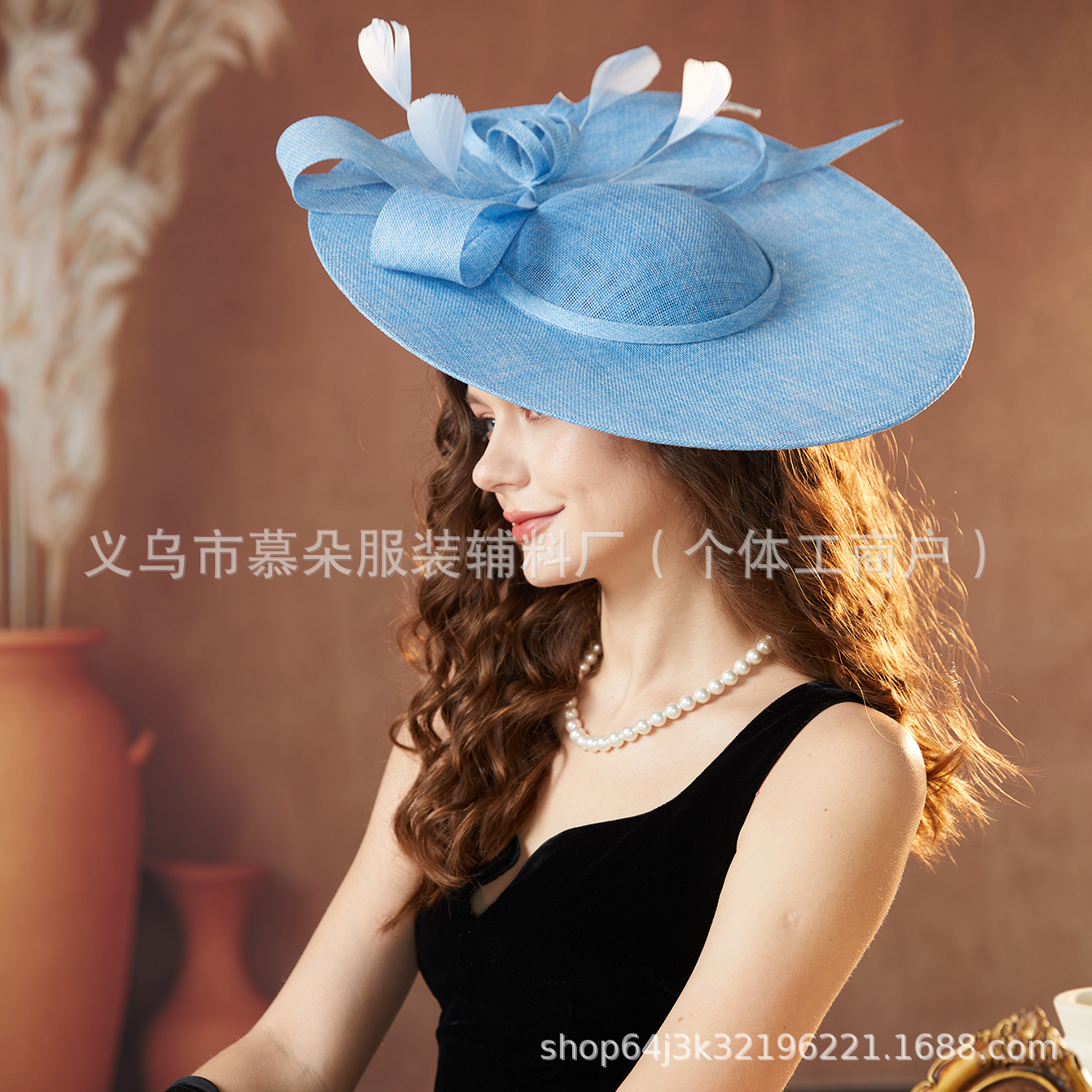 European and American Vintage Bridal Hair Accessories, Feather Headpiece with Beads, Floral Mesh Headband, Versatile Dress and Qipao Accessory