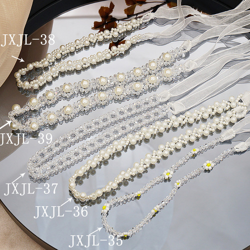 Dual-purpose pearl crystal hairband necklace Internet celebrity temperament super fairy bow crystal tie hair accessories headband necklace for women