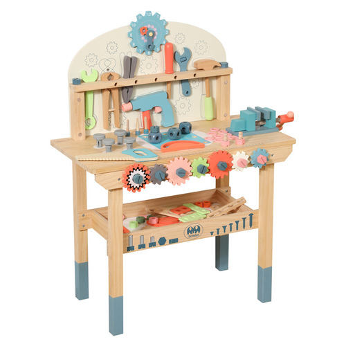 Children's wooden multi-functional simulation repair screw and nut disassembly and assembly tool table play house early education educational toy