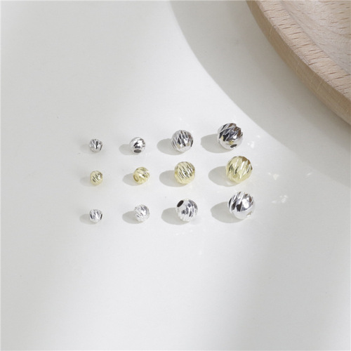 S925 sterling silver flower beads DIY production of pearl bracelet necklace watermelon beads loose beads spacer beads accessories jewelry materials