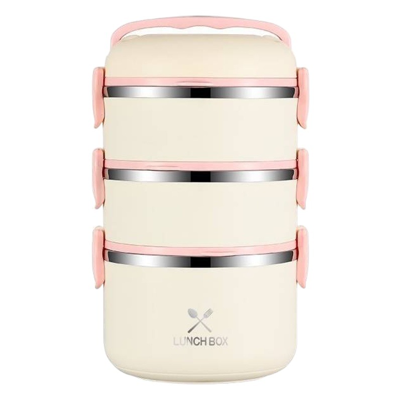 304 caja de almuerzo aislada de acero inoxidable estudiante trabajador de oficina multi-capa sellada conveniente caja de almuerzo aislado cubo olla al por mayor