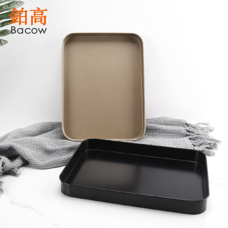 International Trade Extruded Rectangular Gold-Color 10-Inch Carbon Steel Non-Stick Baking Pan