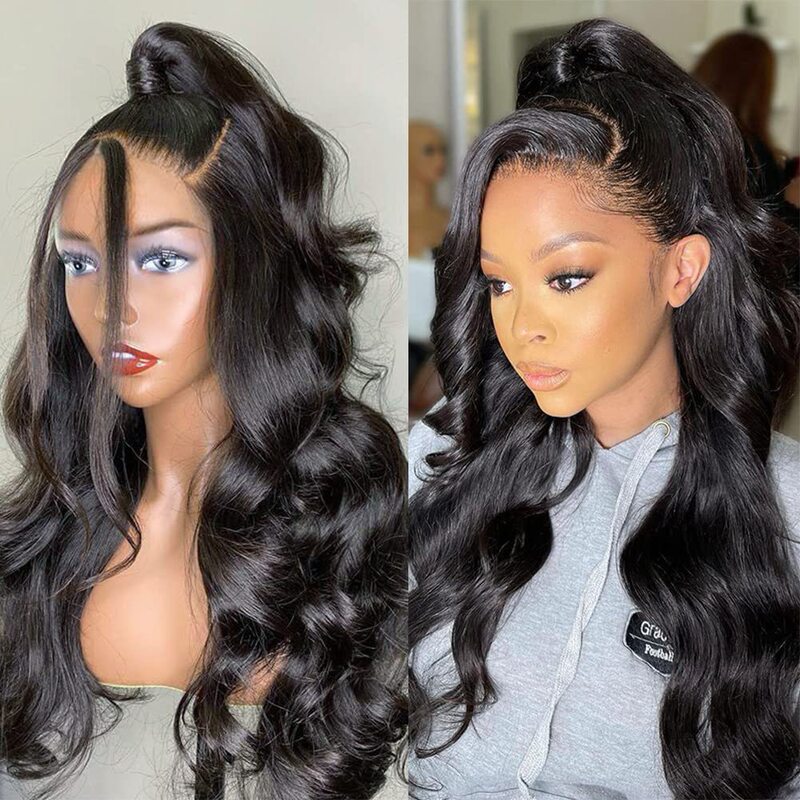 Transparent Lace Front Wig Brazilian-Style Wavy Human Hair Wig Suitable for Women Glueless Lace Front Wig Transparent Lace Front Wig Brazilian-Style Wavy Human Hair Wig Suitable for Women Glueless Lace Front Wig