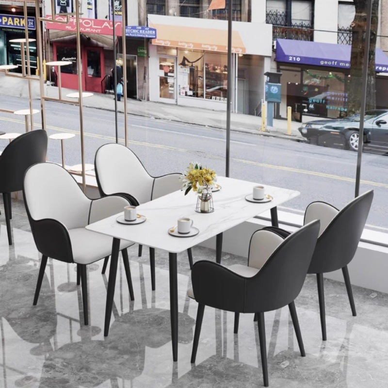 Mesa y silla de café combinación de recepción de ocio mesa de negociación de hotel residencial tienda de té de leche mesa de reunión de roca