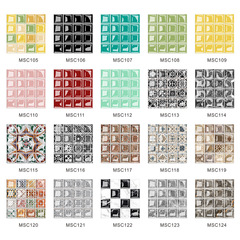 MSC105-124 創意瓷磚貼仿3D立體馬賽克裝飾DIY牆貼地板貼紙覆亮膜