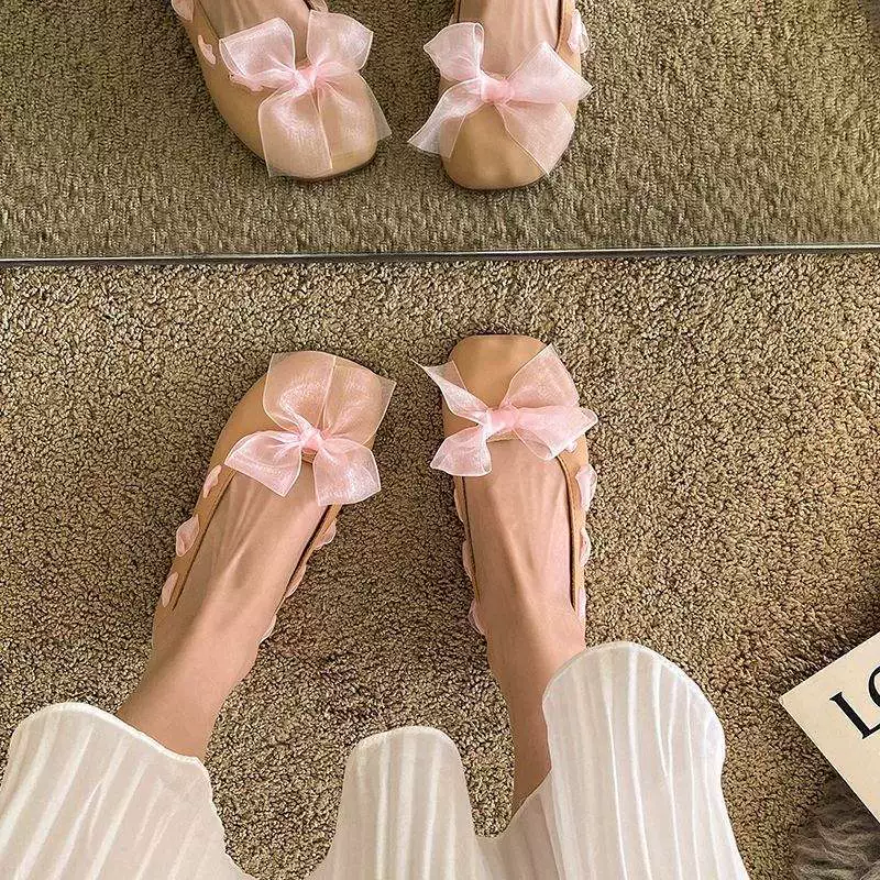 2025 вечерний бриз нежные балетки с бантиком бабушки весенне-осенние туфли на мягкой подошве Мэри Джейн Дуду весенние сказочные туфли