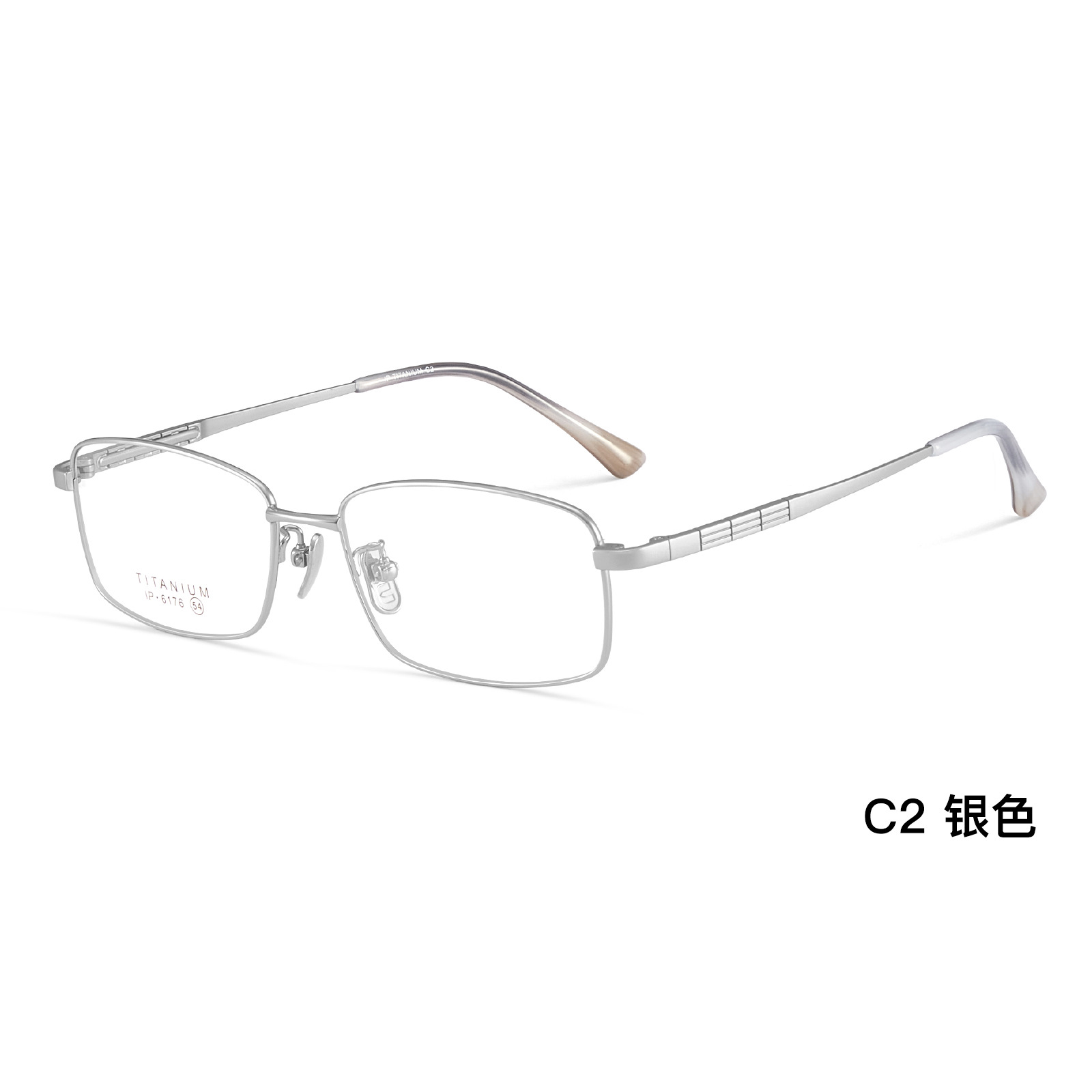 Marcos de plata de textura ultraligeros de alta calidad para hombres de negocios de titanio puro marcos de gafas de gran pared de gafas de brazo Danyang con gafas