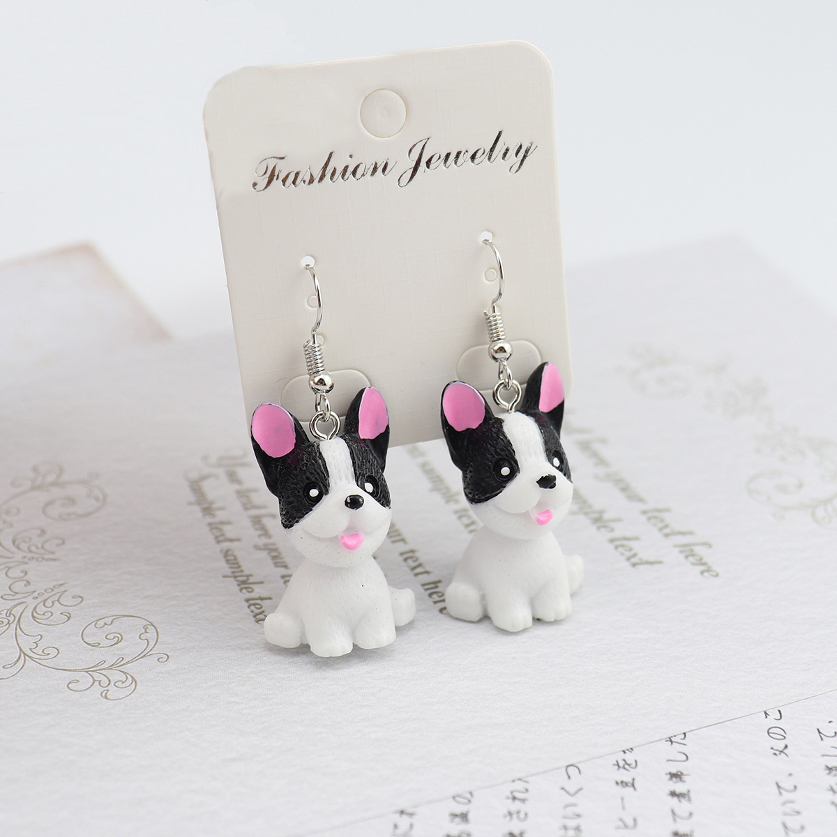 1 Pair Cute Dog Plastic Resin Drop Earrings display picture 4