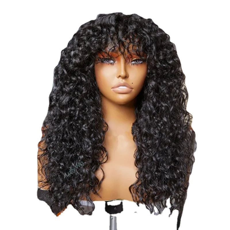 Peluca europea y americana, cabello rizado pequeño africano 13*4, encaje frontal, rizado pequeño, rizado largo, fibra química, casco de seda de alta temperatura al por mayor