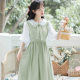 Summer French Fashion Commuter Super Fairy Girl Student Sweet All-match Doll Collar Mid-length Dress Dress