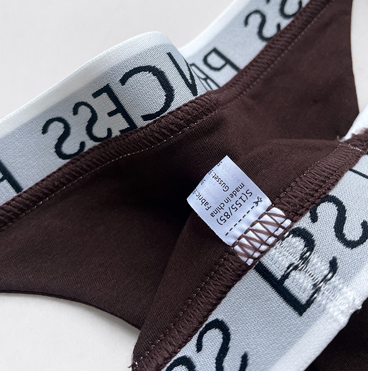 70g Weight Low Waist Panties Waist Thong Panties Style Panties Lingerie Type Cotton Fabric Type 3 PCS/Package Quantity Letter Pattern All Seasons Season Women's Gender Lady, Sexy Style Letter Low Waist Thong Panties 15