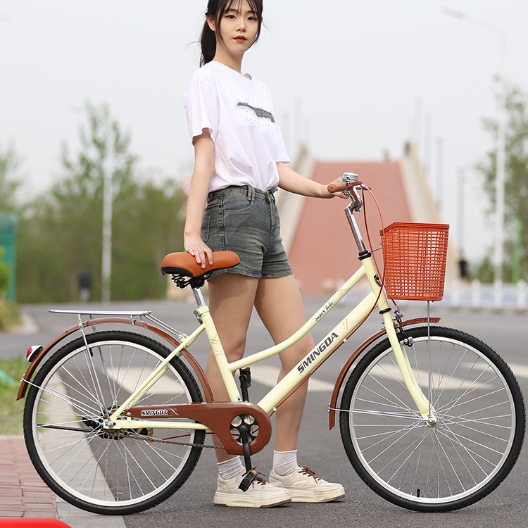 Bicycle for Adults 26inch 24inch Men's and Women's Inflatable-Free Retro Bicycle for College Students, Commuter Bicycle, Universal for the Elderly