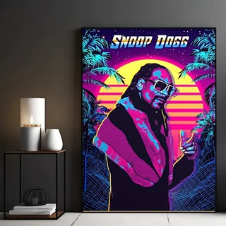 SnoopDogg卡通励志电影海报艺术帆布木质家居装饰卧室装饰墙壁