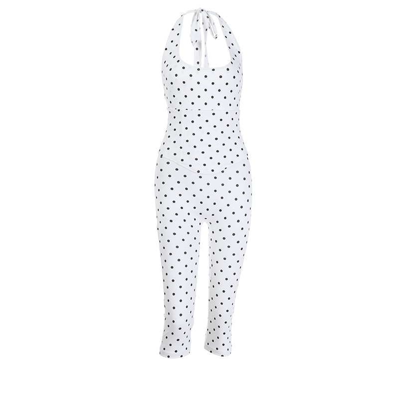 CF26072MHO verano 2026 nueva ropa de mujer punto de onda cuello colgante siete puntos junk y junk de cintura de hueso de pescado