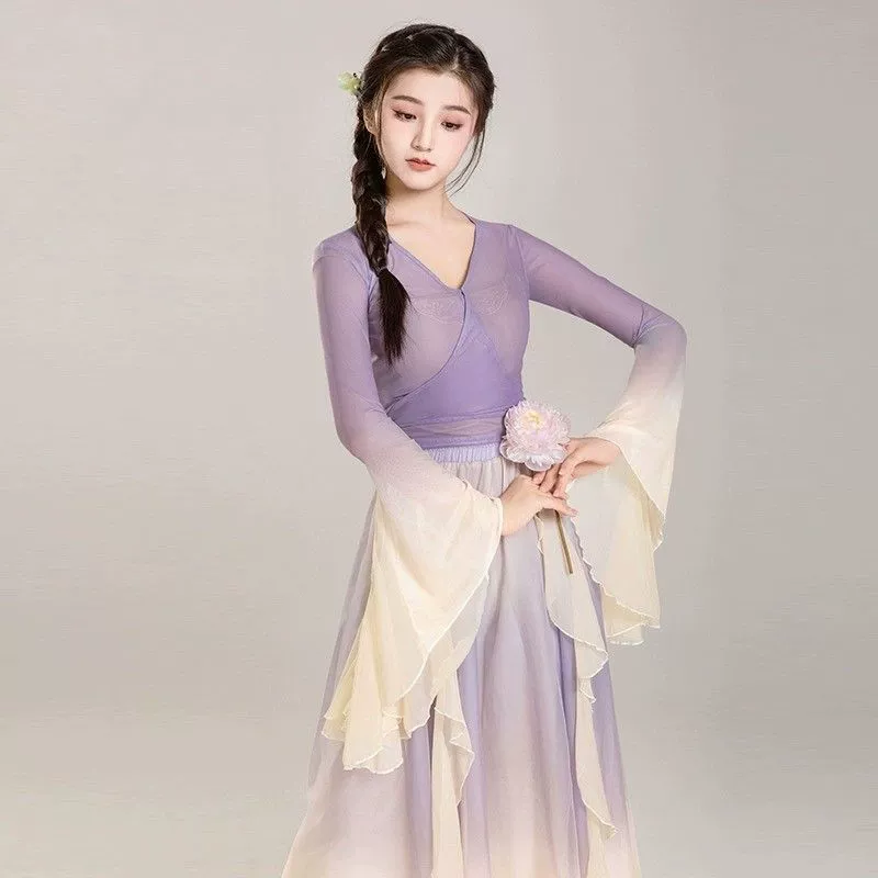 Dance Classical Classical Dance Immortal Qi Body CharmTop Performance Clothes Elegant Performance Gauze Clothes Practice Set