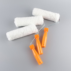 Rolling brush 9-inch pure white cotton thread, extended and thickened hair, no dead corner fiber synthetic brush roller with yellow handle and latex paint