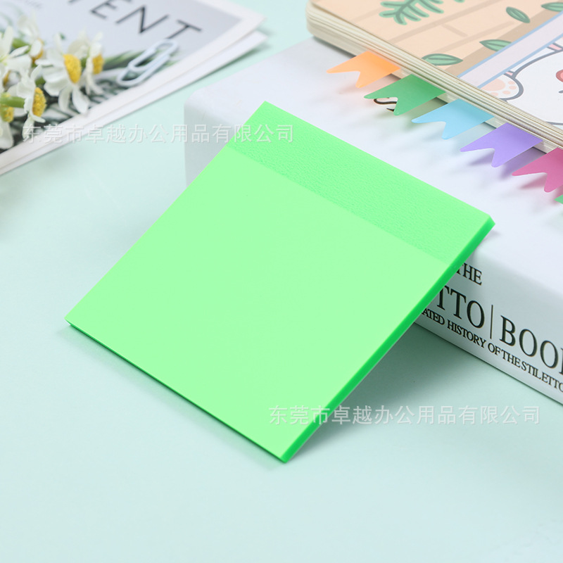 Bloc de notas colorido fluorescente para mascotas, fuerte viscosidad, impermeable, transparente, nota adhesiva, ladrillo adhesivo de índice de alto valor para estudiantes