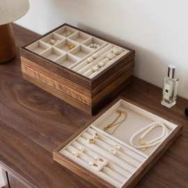 2025年新款木质首饰托盘首饰托盘珠宝戒指项链陈列展示盘收纳盒