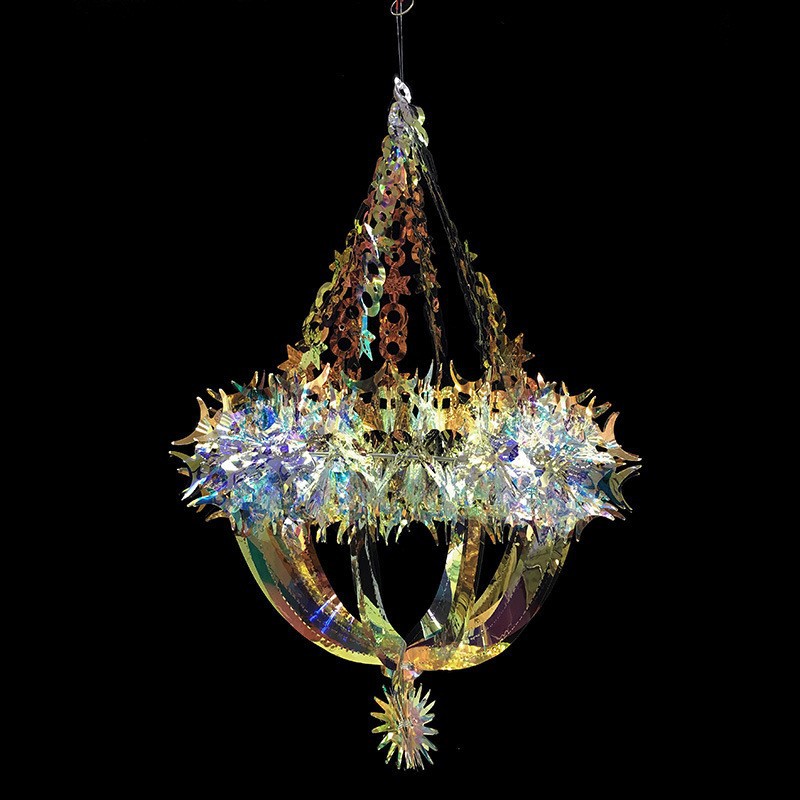 Colorido gran cesta colgante alas cesta de la flor colorido brillante láser colgante de Navidad