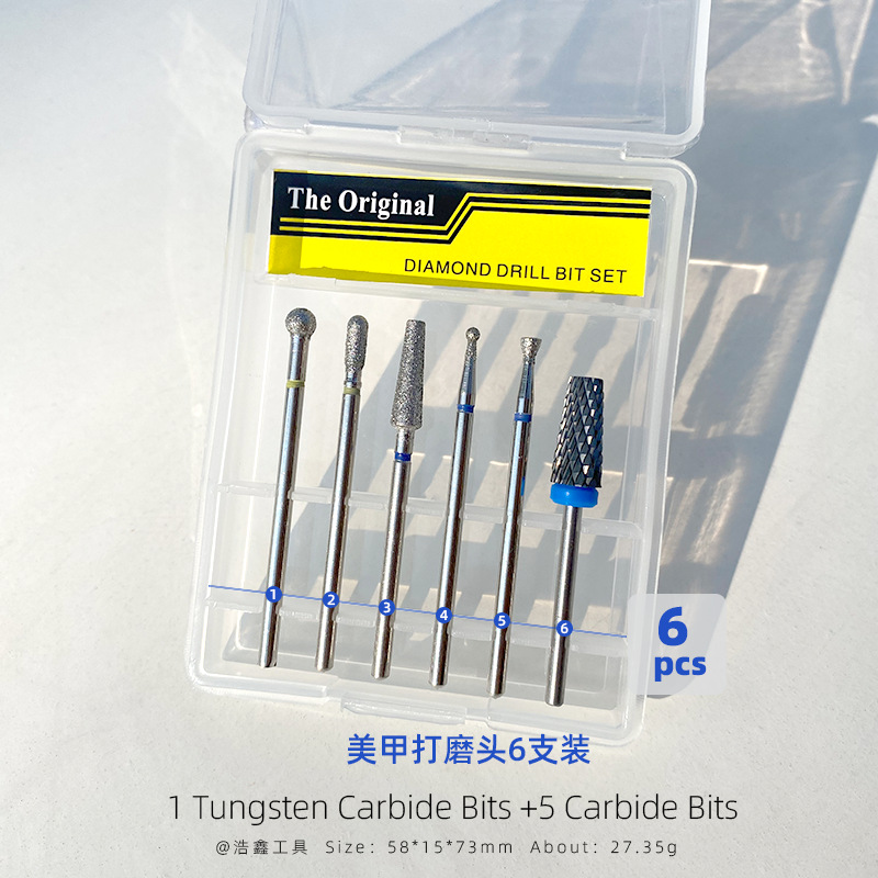 acero tungsteno uñas pulizando cabeza caja cerámica pulizante de piel muerta pretratamiento de eliminación de uñas pulizante herramienta de uñas