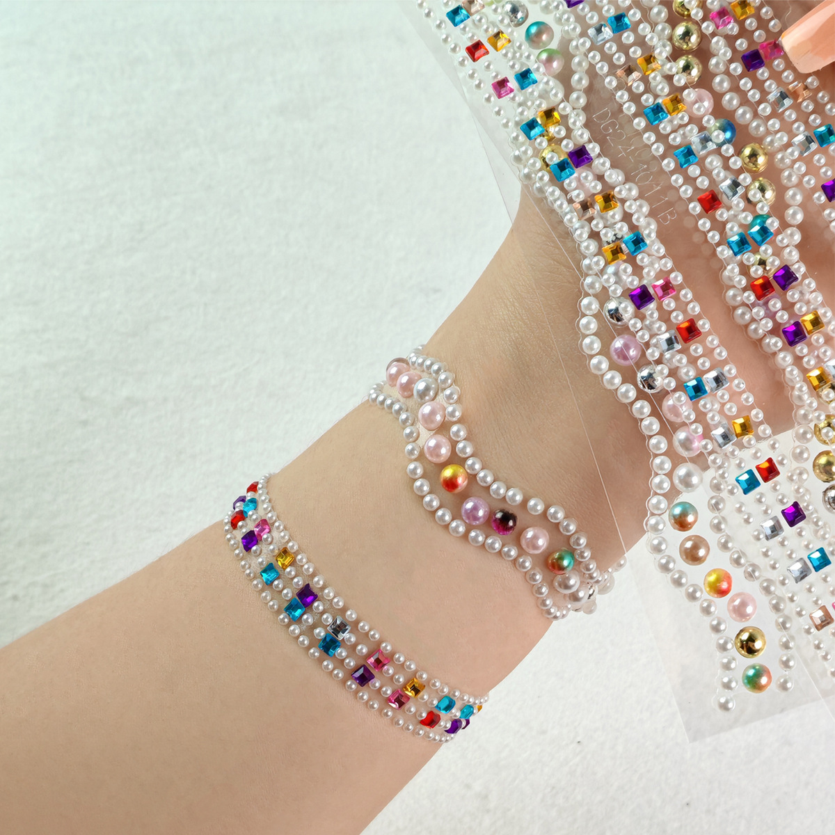 Etiqueta engomada de diamantes bronceado de acrílico transfronterizo Decoración de gemas de bricolaje Adhesivo de cristal hecho a mano para niños Etiqueta engomada de forma rasgada