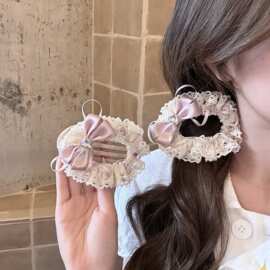 蕾语花絮鲍鱼夹甜美洛丽塔蝴蝶结蕾丝裙摆公主风发夹可爱少女侧夹