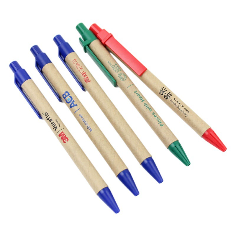 Совершенно новая экологически чистая ручка из крафт-бумаги из АБС-пластика, шариковая ручка с логотипом, бумажная трубка, рекламная ручка, масляная ручка, оптовая продажа, ручка