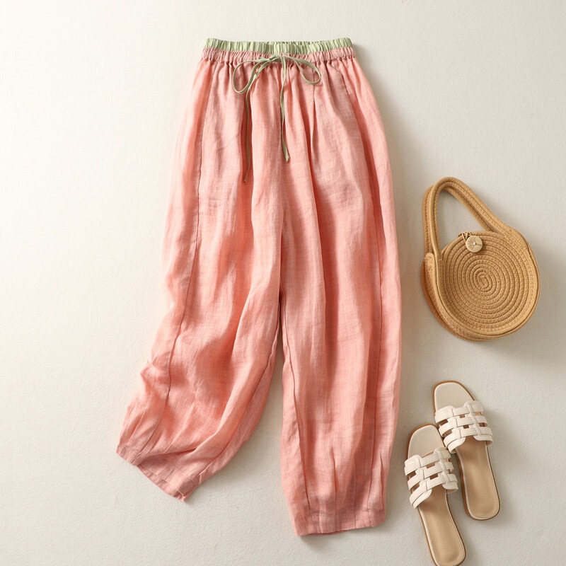 Women's Summer Thin Cotton-Linen Wide-Leg Lantern Pants, 2026 New Style Mom's Linen Harem Carrot Pants Women's Summer Thin Cotton-Linen Wide-Leg Lantern Pants, 2026 New Style Mom's Linen Harem Carrot Pants