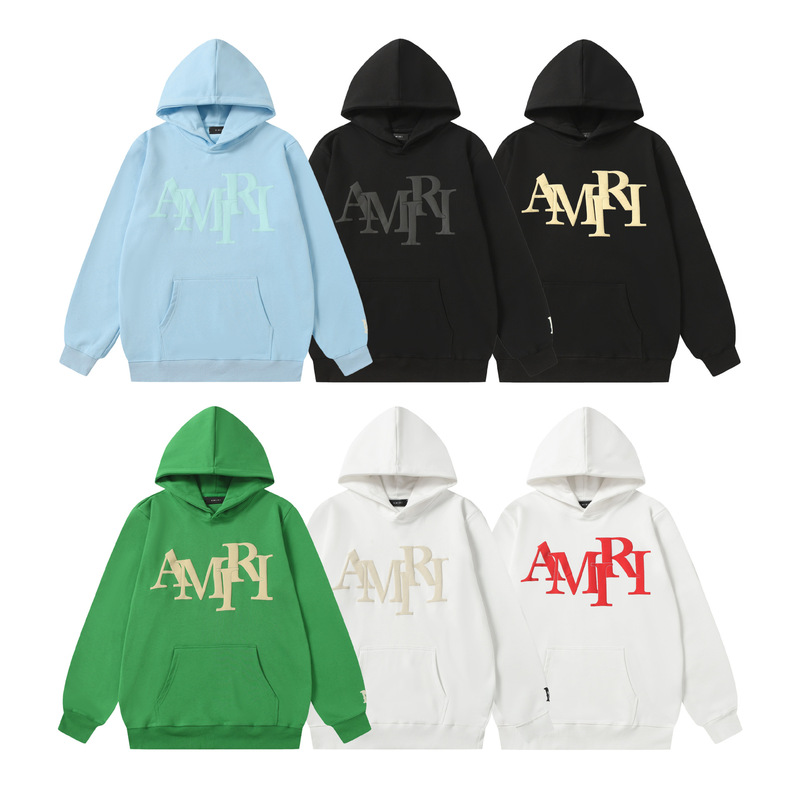 Foreign Trade Beauty Trendy AMIRI Classic Letter Printing High Street Men's and Women's Loose Casual Fashionable All-Match Hooded Sweatshirt