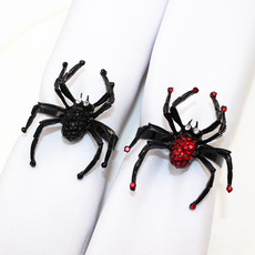 热销黑色蜘蛛镶钻餐巾环万圣节餐巾扣创意餐巾圈合金厂家批发 O1CN012akJNX1HVxYFrXFW7_!!3342640764-0-cib.230x230.jpg