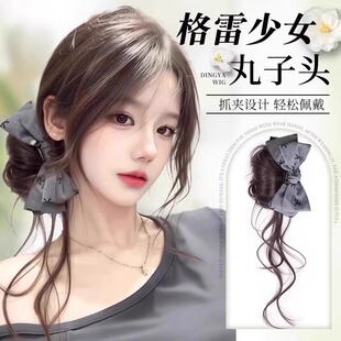 Flower Bud Hair Accessory Bun Wig Hair Tie Bow Claw Clip Realistic Hair Volume Enhancer Updo Tool Double Ponytail