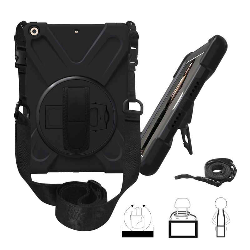 Suitable for Ipad9.72018 Pirate King Protective Case 2017 Hand Strap Strap Rotating Stand Shell Manufacturer Supply