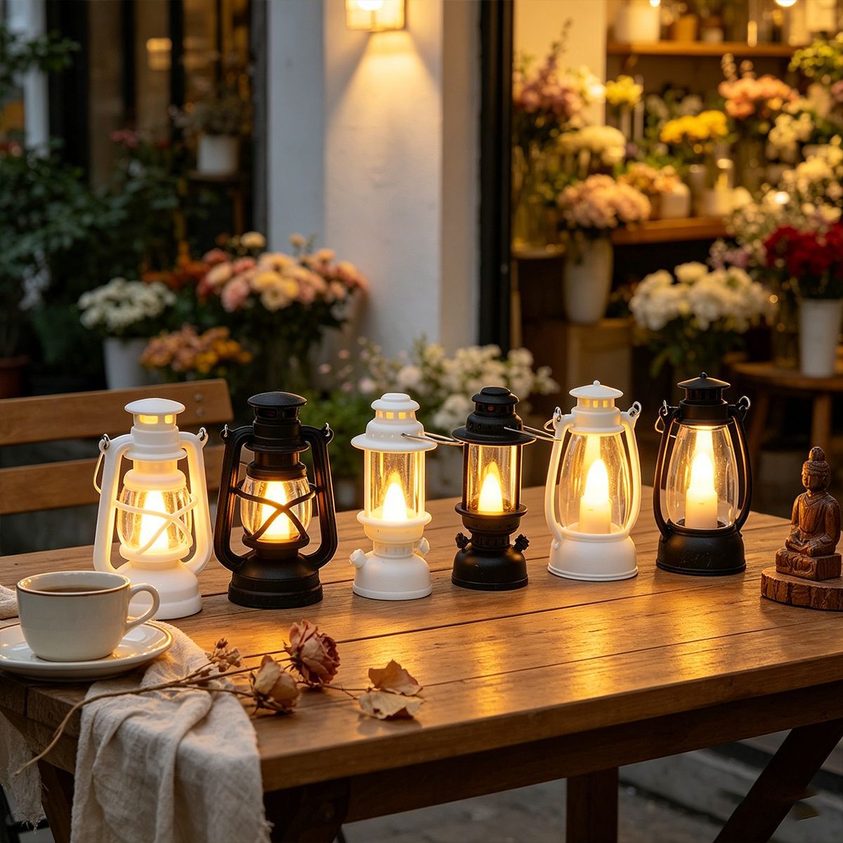 Vintage lámpara de queroseno vela electrónica luz de noche ambiente navideño vela led decoración decoración de mesa