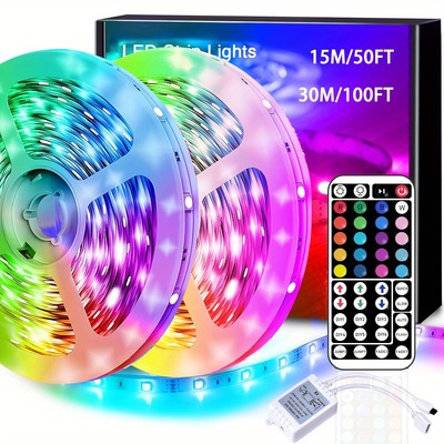 2025新款跨境代发变色LED灯带44键遥控rgbLED|ms