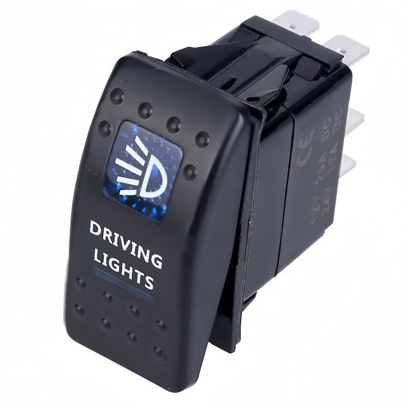 Interruptor basculante interruptor de Autocaravana interruptor de yate 15a24v Doble luz 5 pin interruptor de barco adecuado para 5 pies luz azul image 3