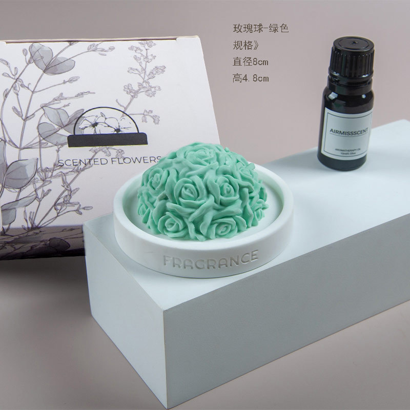 卸売り刺繍花香薫石膏拡香石高級感室内持続家庭用アロマ香薫置物お土産|undefined