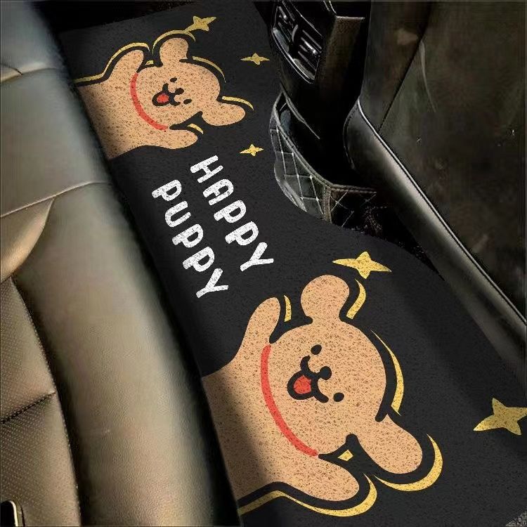 Cartoon Puppy Car Mat Household Cuttable Wear-resistant Silk Loop Mat Car Interior Scraping Mud and Easy-to-take-care Floor Mat