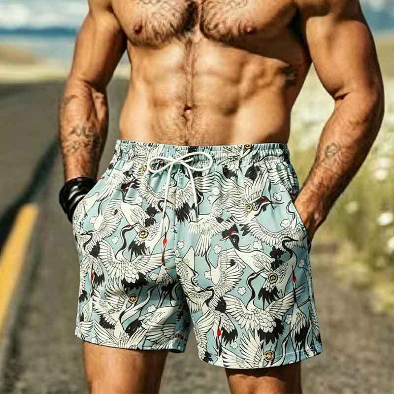 Men's Clothing 3D Sports Shorts Summer Trendy Printed Casual Versatile Straight Leg Pants_viptrois.com