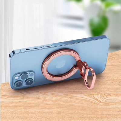 Cross-border explosion Magsafe mobile phone Bracket Metal texture of material desktop Ring buckle Multi-angle Lazy man Magnetic attraction Bracket