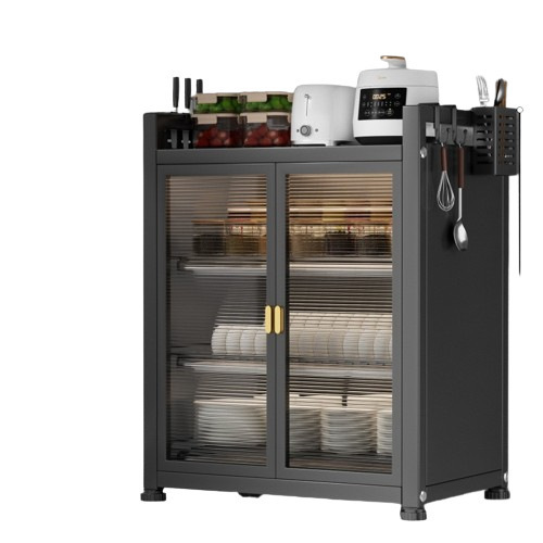 Dustproof bowl pull-out tray kitchen storage shelf double-layer tabletop draining bowl and dish rack storage cabinet kitchen utensils