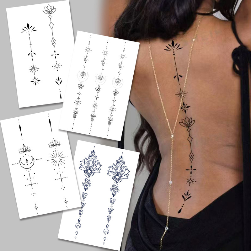 Cross-Border Popular Item: High-End Personalized Long Plain Line Ribbon Tribal Totem Back, Waist, and Abdomen Tattoo Stickers Cross-Border Popular Item: High-End Personalized Long Plain Line Ribbon Tribal Totem Back, Waist, and Abdomen Tattoo Stickers