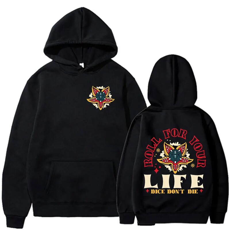 Don'T Throw Dice and Get Killed Eddie Manson Devil Hoodie Piranha Monster Graphic Top for Men and Women